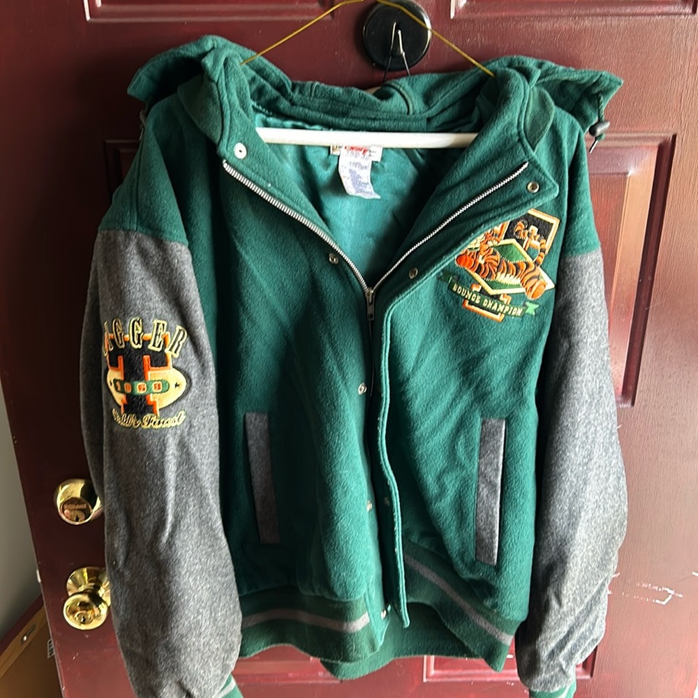Vintage Large Disney Tigger Wool Detachable Hood Jacket Coat Disney